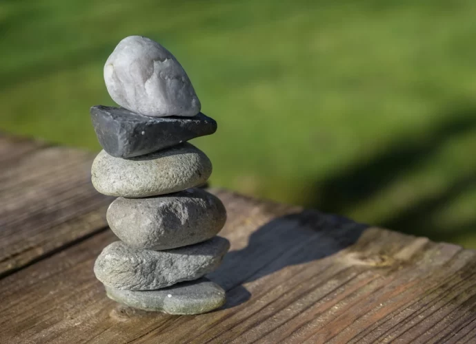 Stacked wellness zen stones