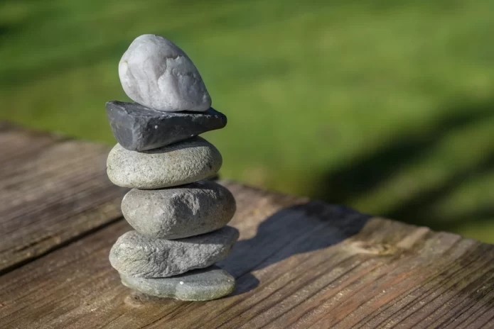 Stacked wellness zen stones